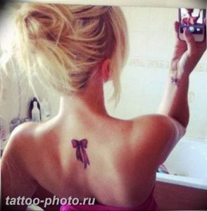 фото тату бантик 24.12.2018 №110 - photo tattoo bow - tattoo-photo.ru