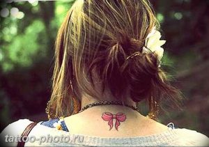 фото тату бантик 24.12.2018 №114 - photo tattoo bow - tattoo-photo.ru