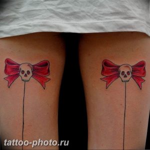 фото тату бантик 24.12.2018 №309 - photo tattoo bow - tattoo-photo.ru