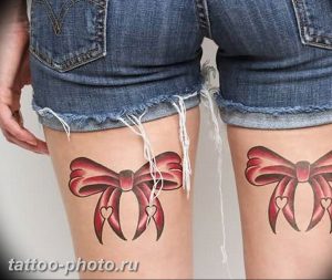 фото тату бантик 24.12.2018 №325 - photo tattoo bow - tattoo-photo.ru