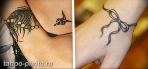 фото тату бантик 24.12.2018 №335 - photo tattoo bow - tattoo-photo.ru
