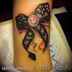 фото тату бантик 24.12.2018 №356 - photo tattoo bow - tattoo-photo.ru