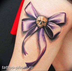 фото тату бантик 24.12.2018 №360 - photo tattoo bow - tattoo-photo.ru