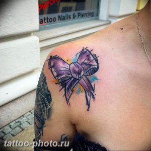 фото тату бантик 24.12.2018 №415 - photo tattoo bow - tattoo-photo.ru