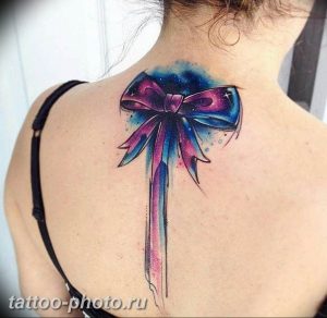 фото тату бантик 24.12.2018 №423 - photo tattoo bow - tattoo-photo.ru