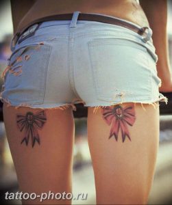 фото тату бантик 24.12.2018 №424 - photo tattoo bow - tattoo-photo.ru