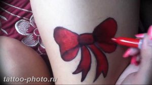 фото тату бантик 24.12.2018 №450 - photo tattoo bow - tattoo-photo.ru