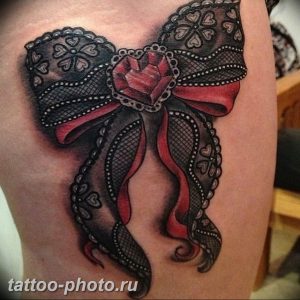 фото тату бантик 24.12.2018 №488 - photo tattoo bow - tattoo-photo.ru