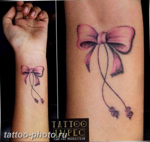 фото тату бантик 24.12.2018 №496 - photo tattoo bow - tattoo-photo.ru