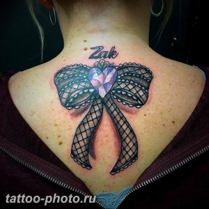 фото тату бантик 24.12.2018 №500 - photo tattoo bow - tattoo-photo.ru