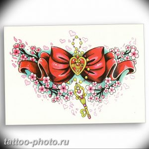 фото тату бантик 24.12.2018 №528 - photo tattoo bow - tattoo-photo.ru