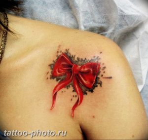 фото тату бантик 24.12.2018 №574 - photo tattoo bow - tattoo-photo.ru