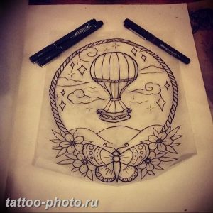 фото тату воздушный шар 22.12.2018 №445 - photo tattoo balloon - tattoo-photo.ru