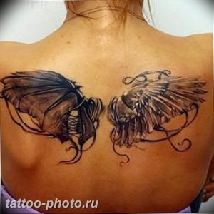 фото тату крылья 23.12.2018 №026 - photo tattoo wings - tattoo-photo.ru