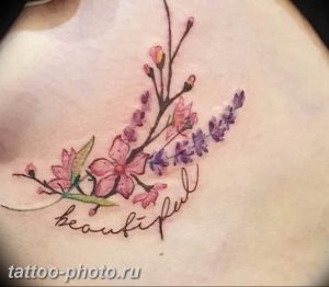 фото тату лаванда 24.12.2018 №080 - photo tattoo lavender - tattoo-photo.ru