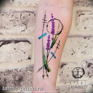 фото тату лаванда 24.12.2018 №201 - photo tattoo lavender - tattoo-photo.ru