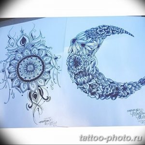 Фото рисунка тату Луна и Солнце 05.11.2018 №047 - tattoo Moon and Sun - tattoo-photo.ru