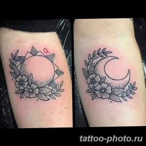 Фото рисунка тату Луна и Солнце 05.11.2018 №111 - tattoo Moon and Sun - tattoo-photo.ru