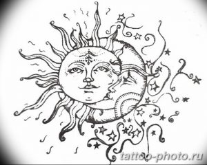 Фото рисунка тату Луна и Солнце 05.11.2018 №143 - tattoo Moon and Sun - tattoo-photo.ru