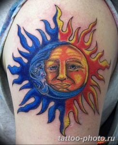 Фото рисунка тату Луна и Солнце 05.11.2018 №172 - tattoo Moon and Sun - tattoo-photo.ru