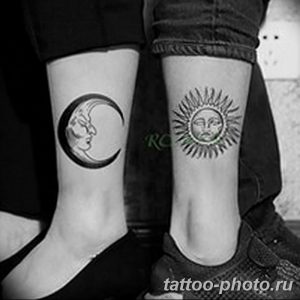 Фото рисунка тату Луна и Солнце 05.11.2018 №185 - tattoo Moon and Sun - tattoo-photo.ru