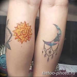 Фото рисунка тату Луна и Солнце 05.11.2018 №207 - tattoo Moon and Sun - tattoo-photo.ru
