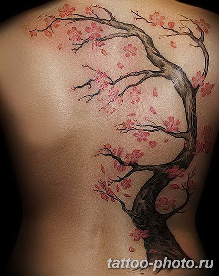 Back Cherry Blossom Tattoo. 