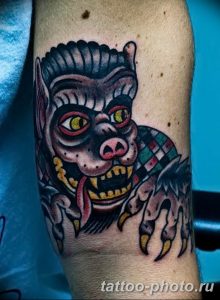 Фото рисунка тату оборотень 24.11.2018 №041 - photo tattoo werewolf - tattoo-photo.ru