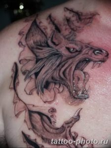 Фото рисунка тату оборотень 24.11.2018 №046 - photo tattoo werewolf - tattoo-photo.ru