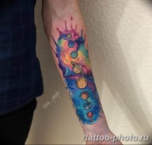 Фото рисунка тату планеты 04.11.2018 №081 - tattoo photos of the planet - tattoo-photo.ru