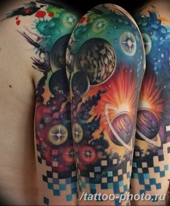 Фото рисунка тату планеты 04.11.2018 №139 - tattoo photos of the planet - tattoo-photo.ru