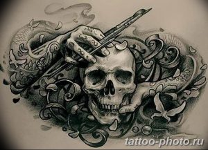 Фото рисунка тату череп 24.11.2018 №373 - photo tattoo skull - tattoo-photo.ru