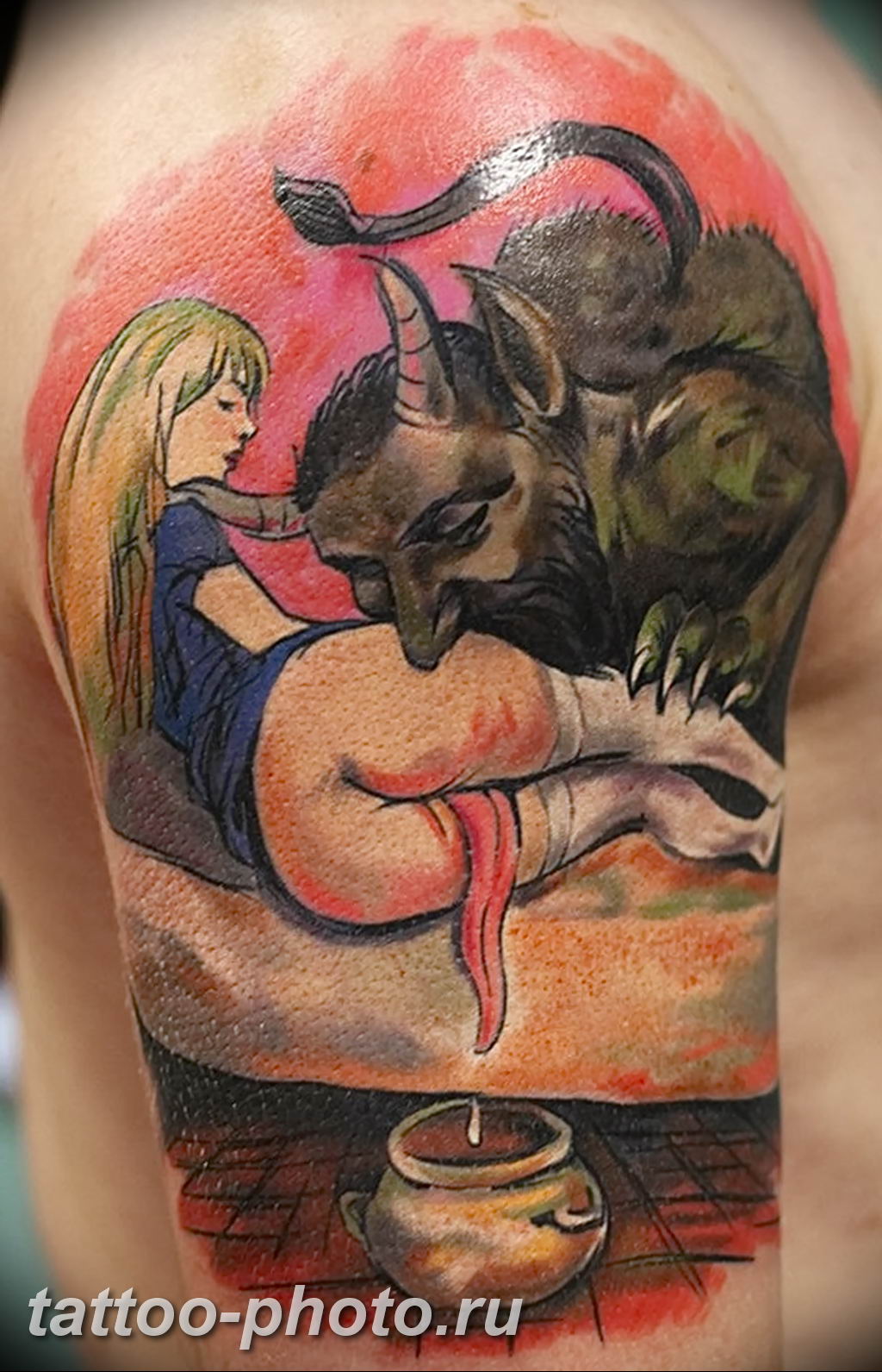 Devil whispering tattoo