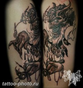 фото идея тату дьявол 18.12.2018 №407 - photo idea tattoo devil - tattoo-photo.ru