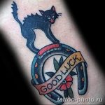 фото рисунка тату черная кошка 13.11.2018 №015 - black cat tattoo picture - tattoo-photo.ru