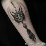 фото рисунка тату черная кошка 13.11.2018 №027 - black cat tattoo picture - tattoo-photo.ru