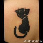 фото рисунка тату черная кошка 13.11.2018 №030 - black cat tattoo picture - tattoo-photo.ru