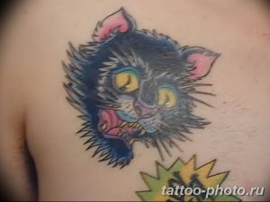 фото рисунка тату черная кошка 13.11.2018 №078 - black cat tattoo picture - tattoo-photo.ru