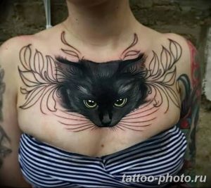фото рисунка тату черная кошка 13.11.2018 №092 - black cat tattoo picture - tattoo-photo.ru