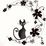 фото рисунка тату черная кошка 13.11.2018 №112 - black cat tattoo picture - tattoo-photo.ru