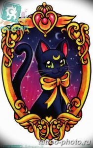 фото рисунка тату черная кошка 13.11.2018 №148 - black cat tattoo picture - tattoo-photo.ru
