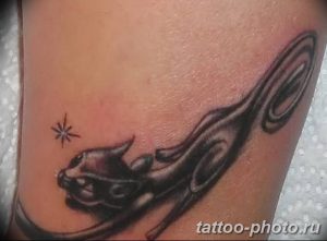 фото рисунка тату черная кошка 13.11.2018 №175 - black cat tattoo picture - tattoo-photo.ru