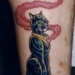 фото рисунка тату черная кошка 13.11.2018 №217 - black cat tattoo picture - tattoo-photo.ru