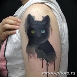 фото рисунка тату черная кошка 13.11.2018 №224 - black cat tattoo picture - tattoo-photo.ru