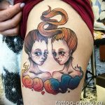 Фото рисунка Тату Близнецы 20.11.2018 №002 - photo tattoos gemini - tattoo-photo.ru