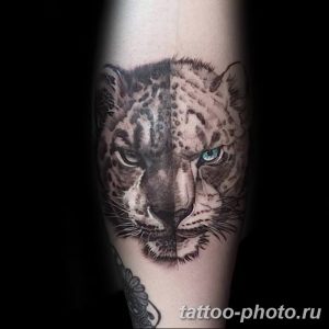 Фото рисунка Тату снежный барс 20.11.2018 №009 - Tattoo snow leopard - tattoo-photo.ru