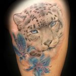 Фото рисунка Тату снежный барс 20.11.2018 №040 - Tattoo snow leopard - tattoo-photo.ru
