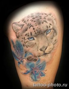 Фото рисунка Тату снежный барс 20.11.2018 №040 - Tattoo snow leopard - tattoo-photo.ru