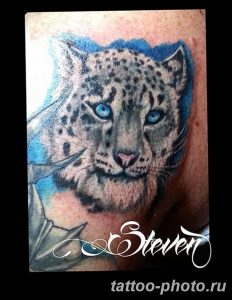 Фото рисунка Тату снежный барс 20.11.2018 №051 - Tattoo snow leopard - tattoo-photo.ru
