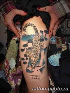 Фото рисунка Тату снежный барс 20.11.2018 №070 - Tattoo snow leopard - tattoo-photo.ru